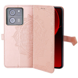 Etui z klapką do Xiaomi 13T / 13T Pro, Mandala, różowe rose gold