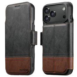 Etui z klapką 2w1 SUTENI do iPhone 17 Pro Max, do MagSafe, czarne