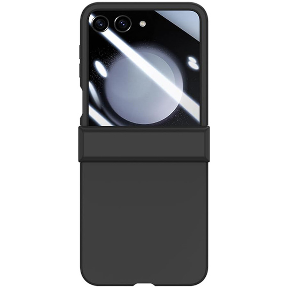 Etui do Samsung Galaxy Z Flip7 FE / Z Flip6, Ring Holder, ze szkłem, czarne