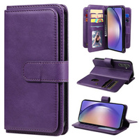 Etui z klapką do Samsung Galaxy A55 5G, 10 Card Slots Wallet, fioletowe