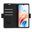 Etui do Oppo A18 4G / A38 4G, ERBORD Glossy Litchi, portfel z klapką, czarne