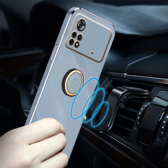 Etui do Xiaomi Poco M4 Pro 4G, Electro Ring, niebieskie