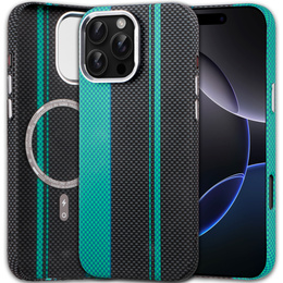 Etui do iPhone 16 Pro Max, Carbon Fiber MagSafe, czarne / niebieskie