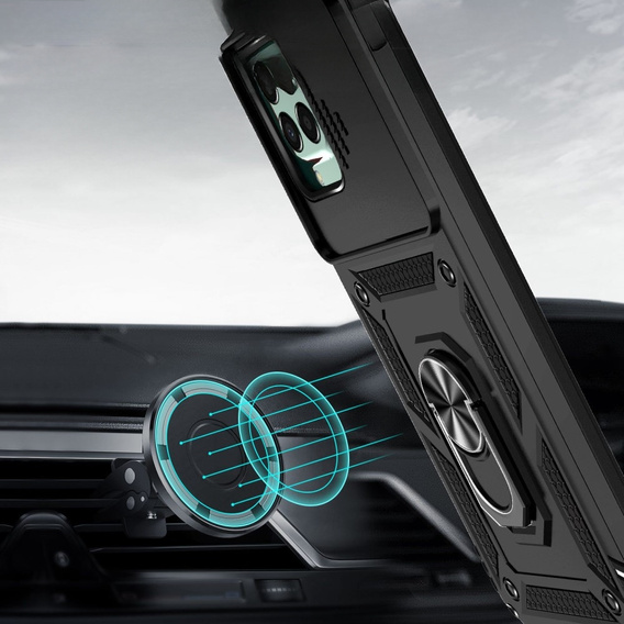 Zestaw Etui pancerne do Samsung Galaxy M33 5G, CamShield Slide, czarne + szkło