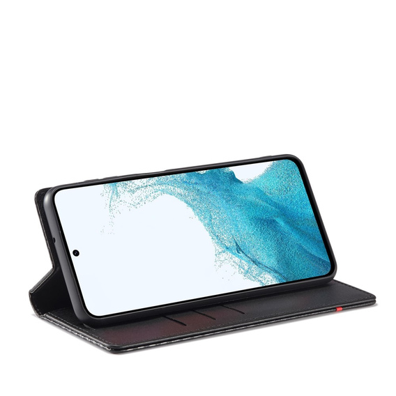 Etui z klapką do Samsung Galaxy A55, Carbon LC.IMEEKE, czarne