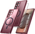 Etui do Samsung Galaxy S25 Ultra, do MagSafe, ERBORD Matt Case, bordowe + Szkło na ekran