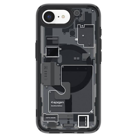 Etui Spigen do Iphone 16E,  MagSafe Ultra Hybrid, Zero One czarne + Szkło Hartowane 9H