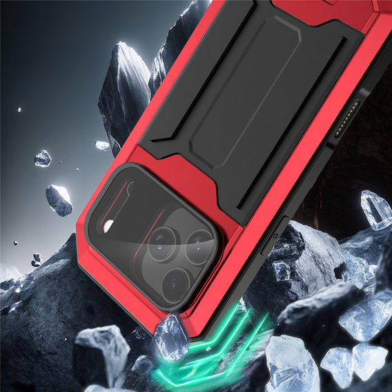 Etui pancerne do iPhone 17 Pro Max, R-JUST, czerwone