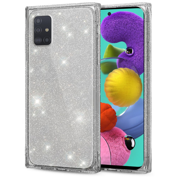Etui Square Glitter do Samsung Galaxy A51 4G, Silver