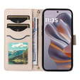 Etui z klapką do Motorola Edge 50 Neo / Motorola ThinkPhone 25, Rhombus Crossbody Leather, beżowe