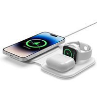 Składana Bezprzewodowa ładowarka indukcyjna 3w1 do MagSafe do iPhone / Apple Watch / Airpods, biała