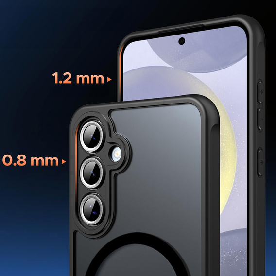 Etui do Samsung Galaxy S24, do MagSafe, ERBORD Matt Case, czarny + Szkło na ekran
