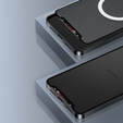 Etui z ochroną aparatu do Sony Xperia 5 V, CamShield MagSafe, przezroczyste / czarne