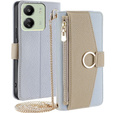 Etui z klapką do Xiaomi Redmi 13C / Poco C65, Wallet Zipper Pocket, z lusterkiem, niebieskie