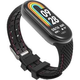 Pasek Silikonowy do Xiaomi Smart Band 10 / 9 / 8, Czarny / Różowy