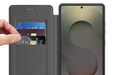 Skórzane etui do Samsung Galaxy S25 Ultra z MagSafe i blokadą RFID – Tytanowe szare