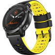 Pasek Silikonowy QuickFit do Garmin Fenix 22mm, Czarny/Żółty