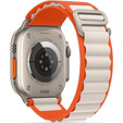 Pasek Nylonowy do Apple Watch 1/2/3/4/5/6/7/8/9/10/11/SE Ultra 1/2/3 42/44/45/46/49mm, Pomarańczowy / Beżowy