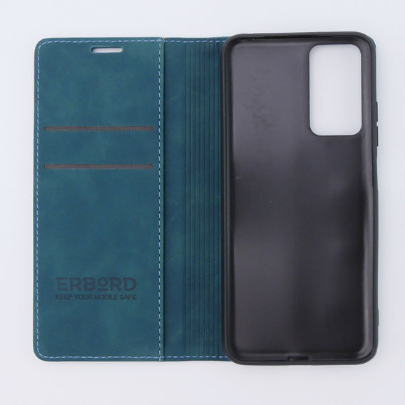 Etui do Xiaomi Redmi Note 12S, ERBORD Vintage portfel z klapką, niebieskie