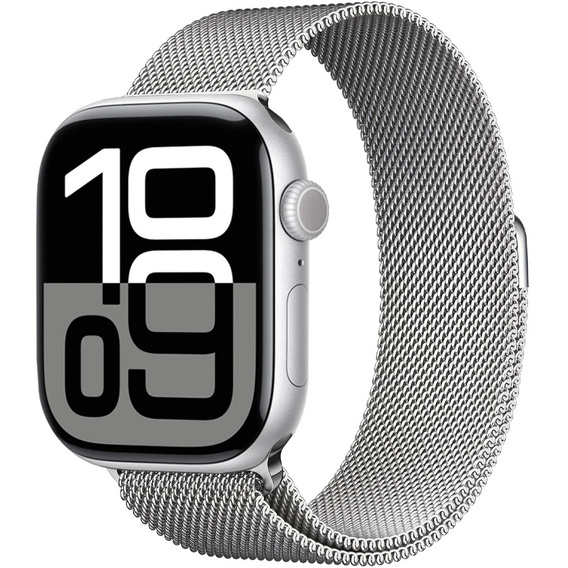 Bransoleta do Apple Watch 1/2/3/4/5/6/7/8/9/10/11/SE Ultra 1/2/3 42/44/45/46/49mm, Srebrny