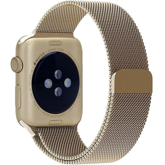 Bransoleta Milanese do Apple Watch 1/2/3/4/5/6/7/8/9/10/11/SE 38/40/41/42mm, Szampański złoty