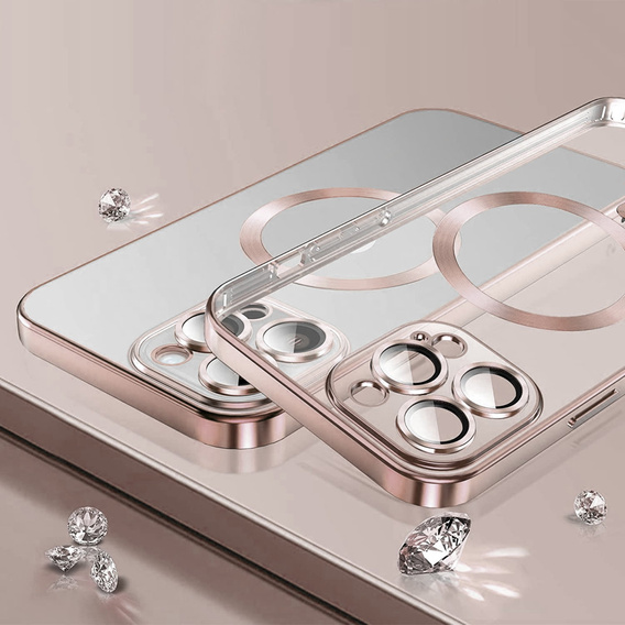 Zestaw Etui do iPhone 14 Pro Max, MagSafe Hybrid, różowe + Szkło