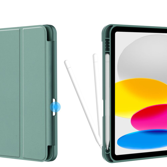 Etui do iPad 10.9" 2022 (10 gen.) / iPad 11" 2025 A16 (11 gen.), Smart Pencil, z miejscem na rysik, zielone