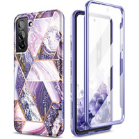 Etui do Samsung Galaxy S22, Suritch Full Body Marble, fioletowe