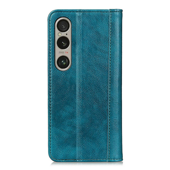 Etui z klapką do Sony Xperia 1 VI, Split Leather, zielone