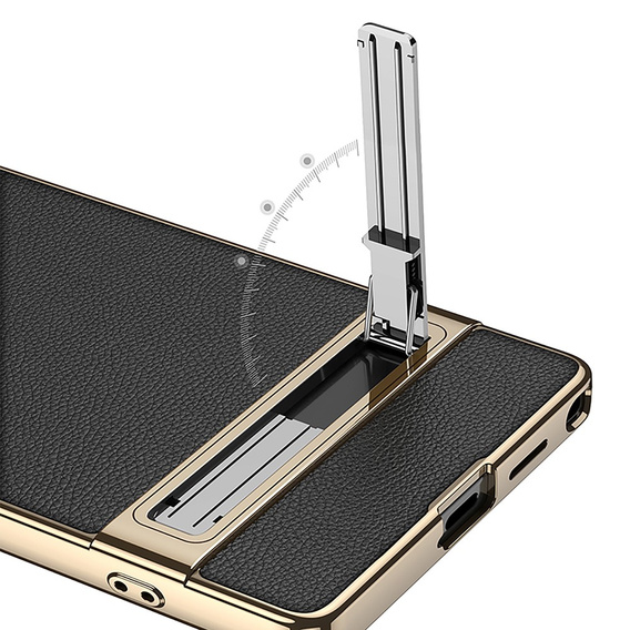 Etui do Samsung Galaxy S25 Ultra, Electro Frame Leather, z podstawką, czarne