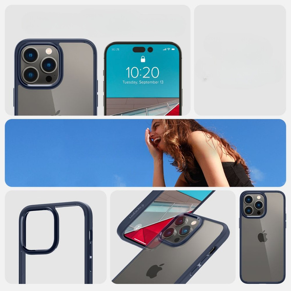 Etui Spigen do iPhone 14 Pro, Ultra Hybrid, Navy Blue, granatowe