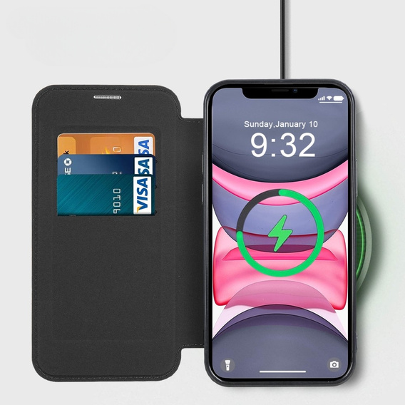 Etui z klapką do iPhone 11, RFID Wallet MagSafe z ochroną aparatu, czarne