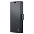 Etui z klapką do Samsung Galaxy S23 FE, CASEME Wallet, czarne + szkło 9H