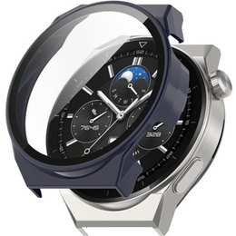 2w1 Etui + Szkło Hartowane do Huawei Watch GT 3 Pro 46mm, Granatowe