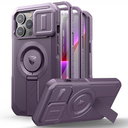 Etui Dexnor do iPhone 13 Pro – magnetyczne, z przesuwaną osłoną aparatu - fioletowe