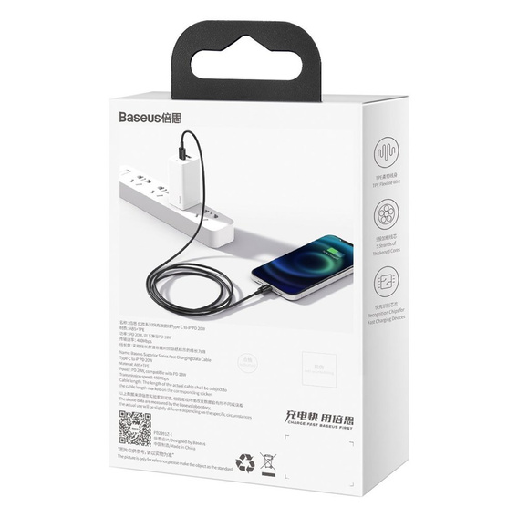 Baseus Superior PD – kabel USB-C do Lightning 2 m 20W - czarny