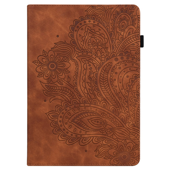 Etui do Xiaomi Redmi Pad SE 11", Flowers, brązowe