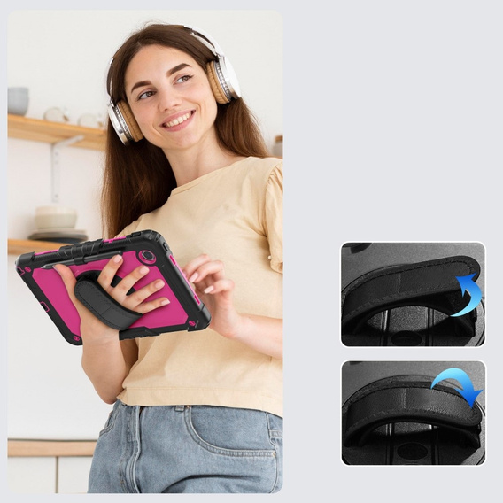 Etui pancerne do Lenovo Tab M11, ochronne 360 z miejscem na rysik, różowe