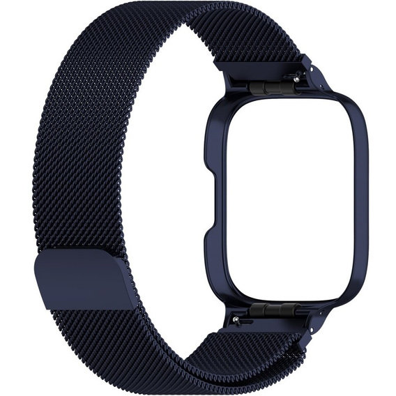 Pasek Bransoleta Milanese z Etui do Xiaomi Redmi Watch 3 Active, Granatowy