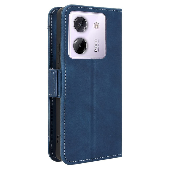 Etui z klapką do Xiaomi Poco M7 Pro 5G, Card Slot, granatowe