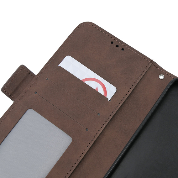 Etui z klapką do Oppo A58 4G, Card Slot, brązowe
