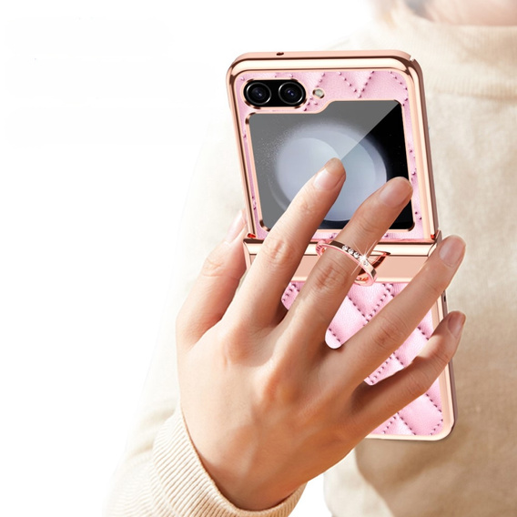 Etui do Samsung Galaxy Z Flip5 5G, Rhombus Grid, różowe