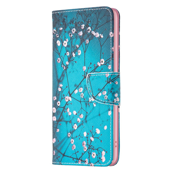 Etui z klapką do Motorola Edge 40 5G, Wallet, Sakura niebieskie