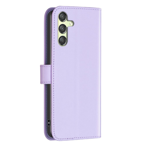 Etui z klapką do Samsung Galaxy A25 5G, BINFEN Wallet, fioletowe + szkło 9H