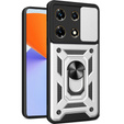 Zestaw Etui pancerne do Infinix Note 30 Pro, CamShield Slide, srebrne + szkło