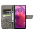 Etui z klapką do Motorola Moto G24 / G24 Power / G04, Butterfly, szare