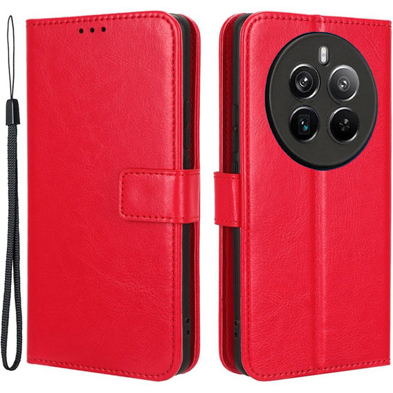 Etui z klapką do Realme 12 Pro 5G / 12 Pro+ 5G, Crazy Horse Wallet, czerwone