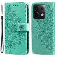 Etui z klapką do Xiaomi Redmi Note 13 Pro 5G, Mandala, zielone