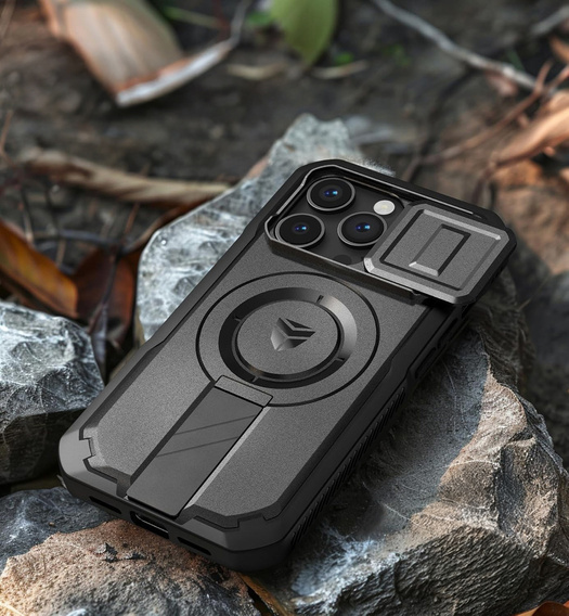 Etui Dexnor do iPhone 14 Pro – magnetyczne, z przesuwaną osłoną aparatu - czarne