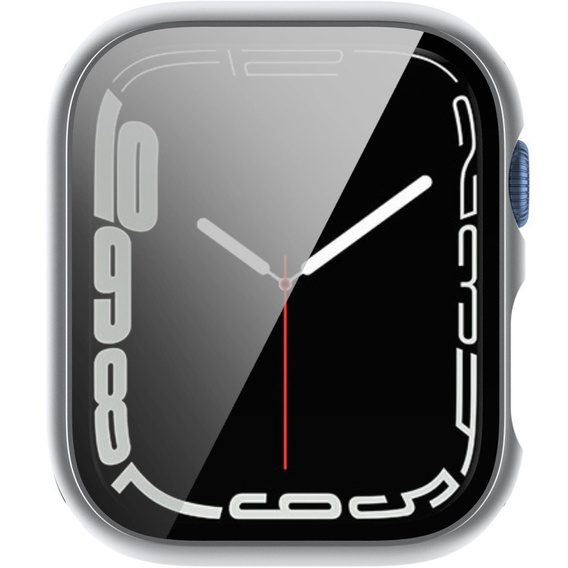 2w1 Etui + Szkło Hartowane do Apple Watch 7/8/9 45MM, Srebrne